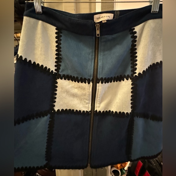 Sugar lips patchwork suede skirt - Picture 5 of 6